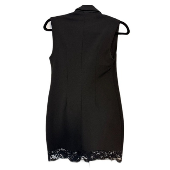 Sweet Storm Black Sleeveless Blazer Dress Lace Trim Double Breasted Small BB3CAV - Picture 15 of 15